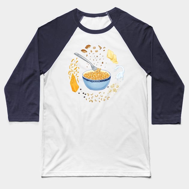 Macaroni and Cosmos Baseball T-Shirt by SarahWrightArt